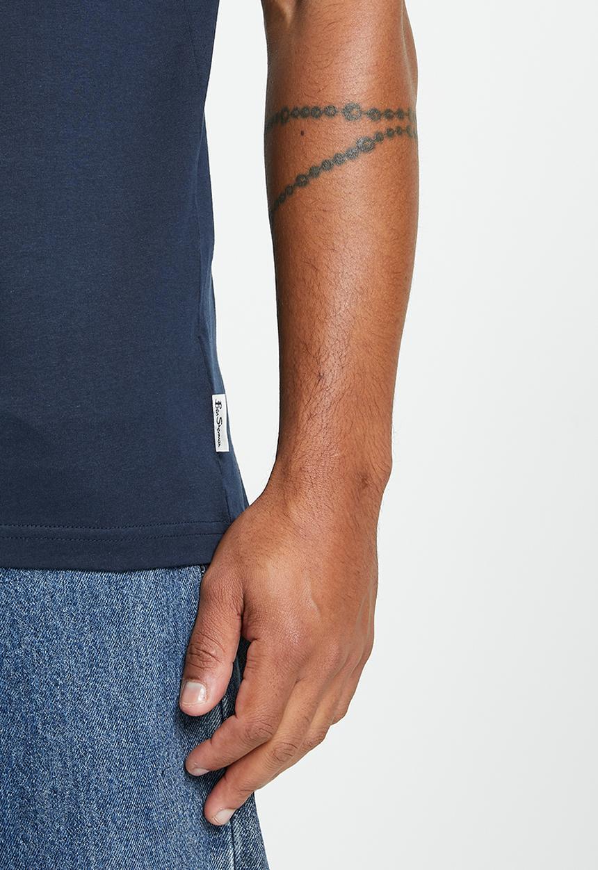 Ben Sherman - Floral Panel Tee Shirt - Navy