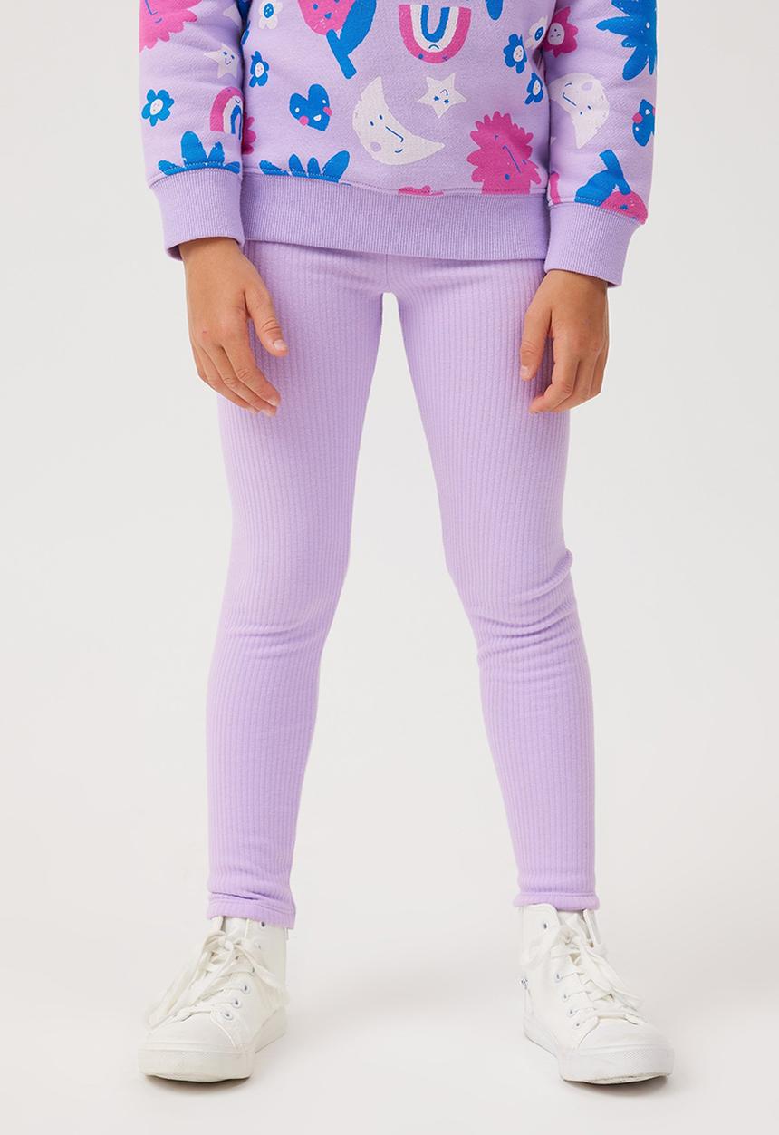 Cotton On - Fleece legging - lilac drop rib