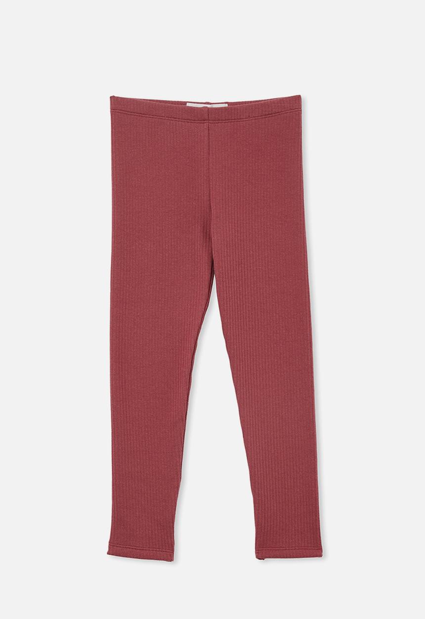 Cotton On - Fleece legging - vintage berry rib
