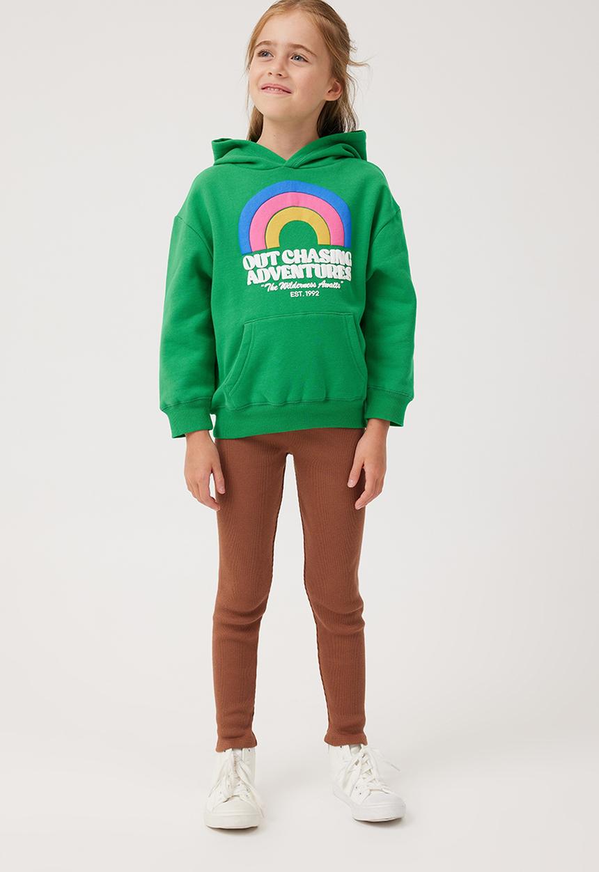 Cotton On - Emerson unisex slouch hoodie - green splash/out chasing adventures