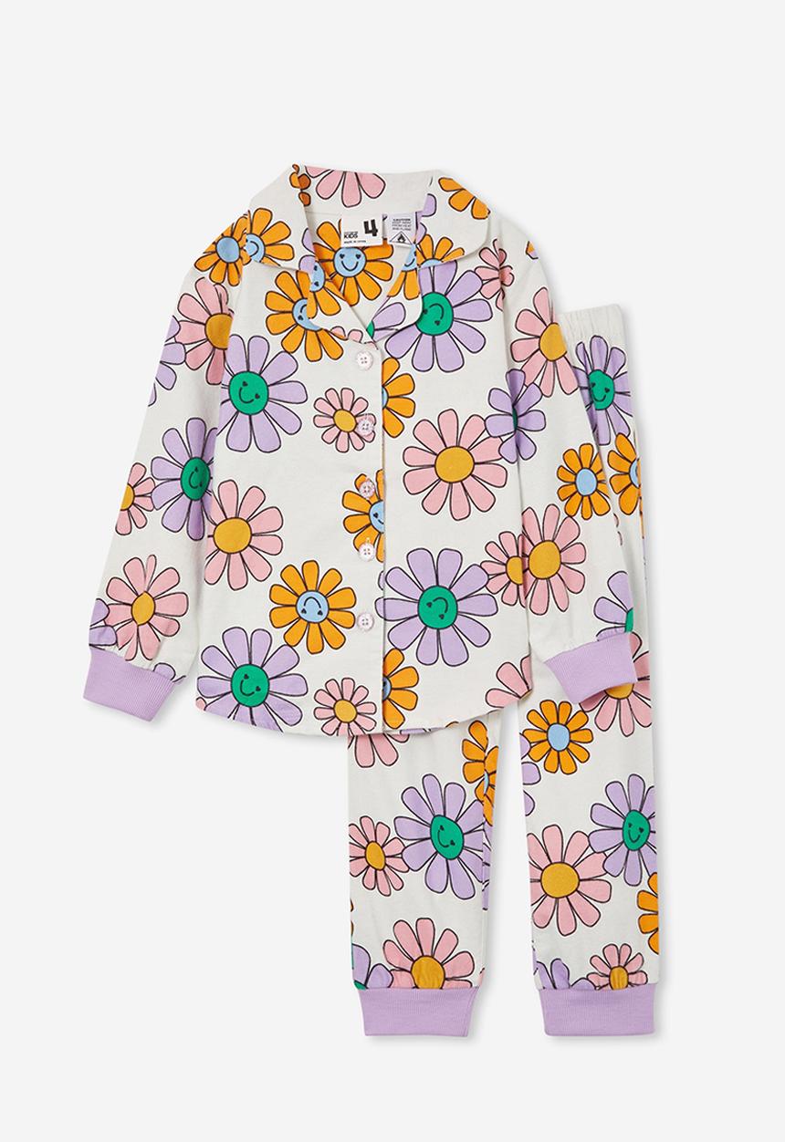 Cotton On - Angie long sleeve pyjama set - vanilla/happy daisies
