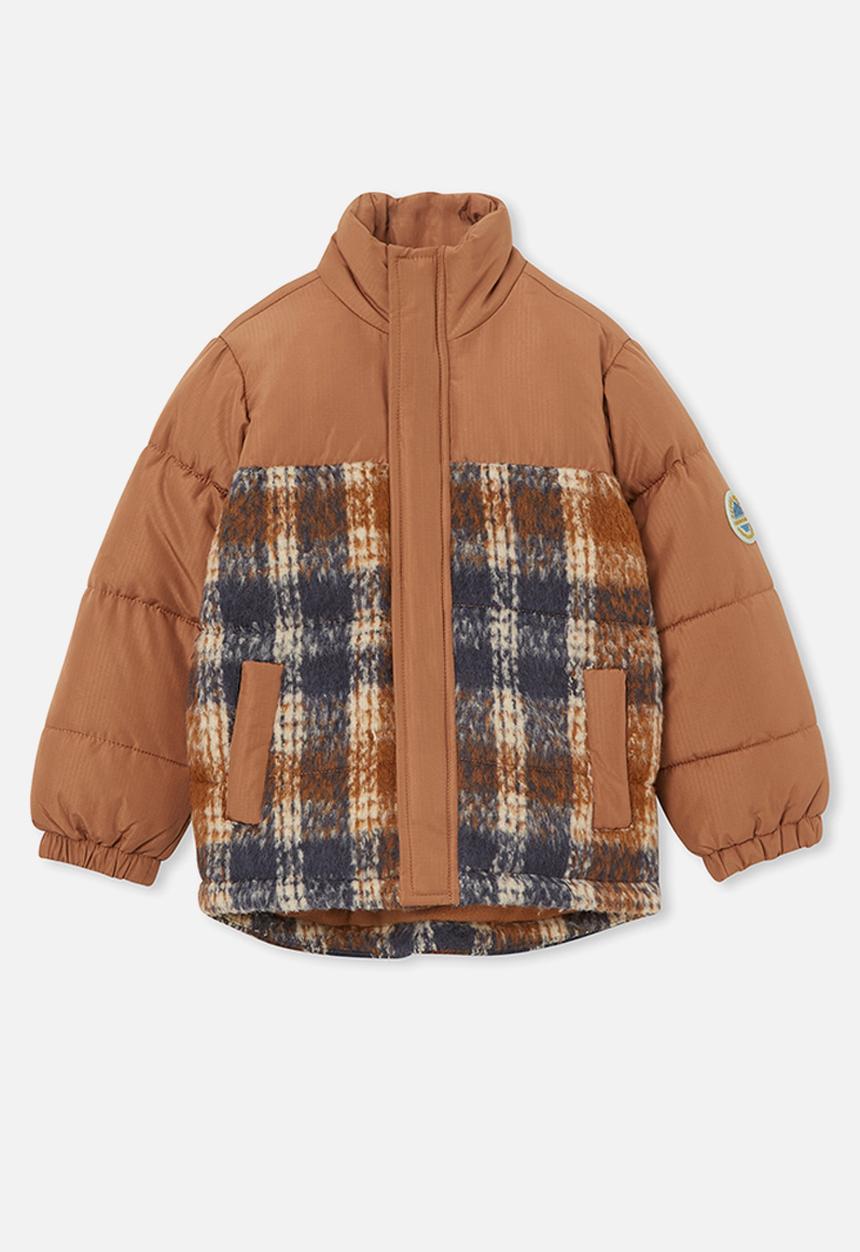 Cotton On - Freddie puffer jacket - coco jumbo/check