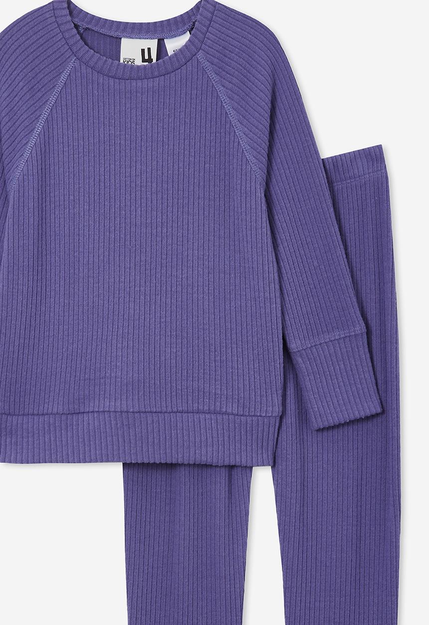 Cotton On - Declan long sleeve pyjama set - purple lake