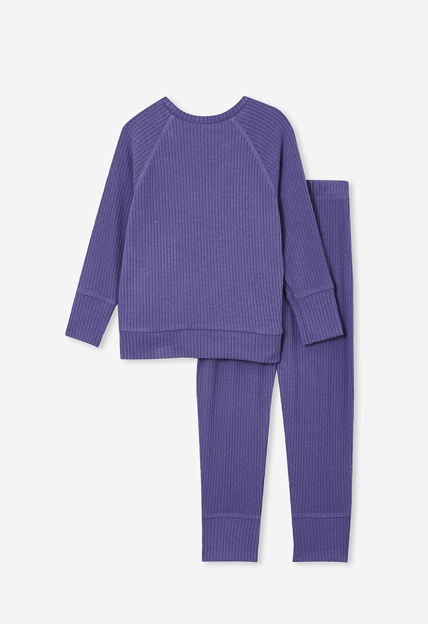 Cotton On - Declan long sleeve pyjama set - purple lake