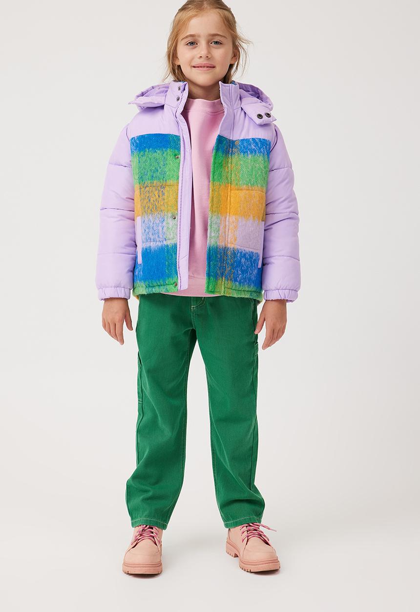 Cotton On - Charlotte puffer jacket - lilac drop/check