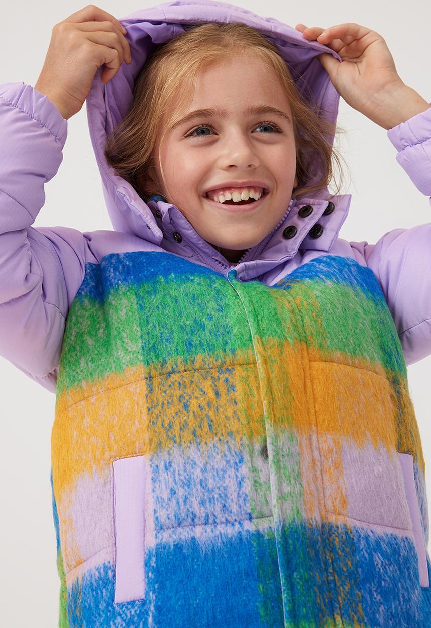 Cotton On - Charlotte puffer jacket - lilac drop/check