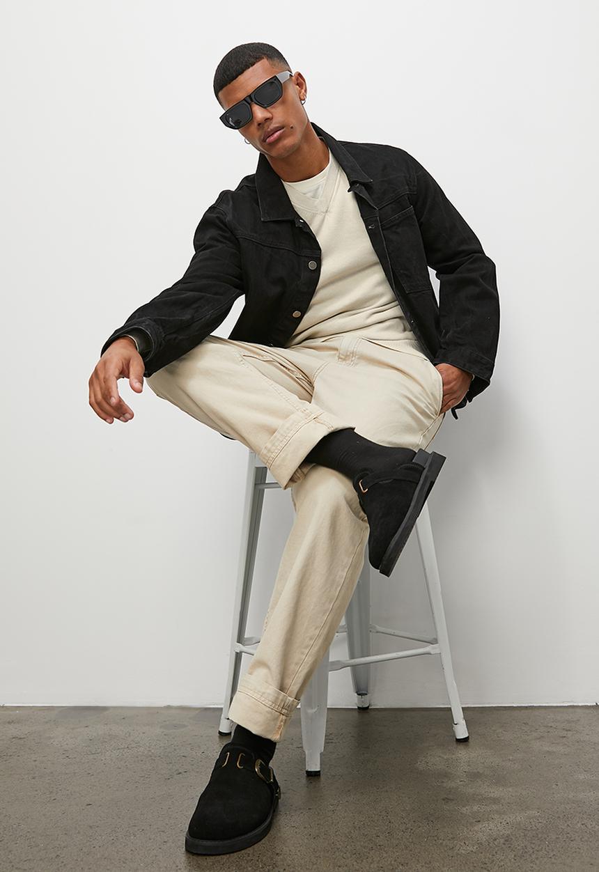 Superbalist - Slim fit long sleeve v-neck knit - oatmeal