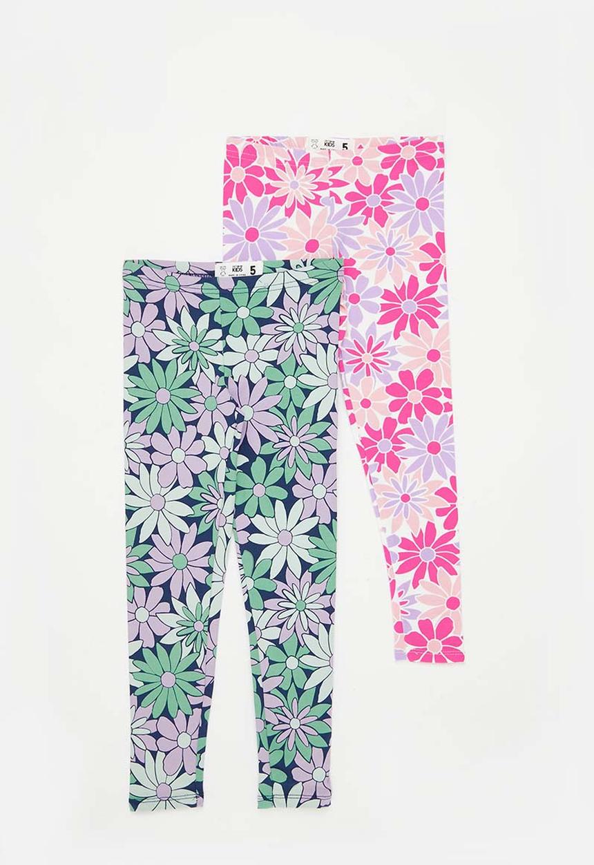 Cotton On - Girls multipack legging 2 pack - papercut floral