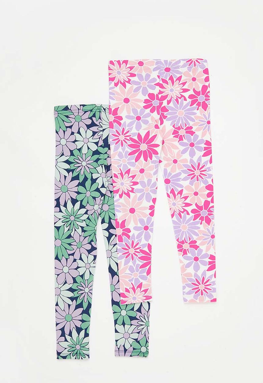 Cotton On - Girls multipack legging 2 pack - papercut floral