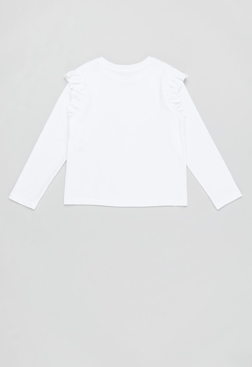 Pop Candy - Girls graphic long sleeve tees - white/stone