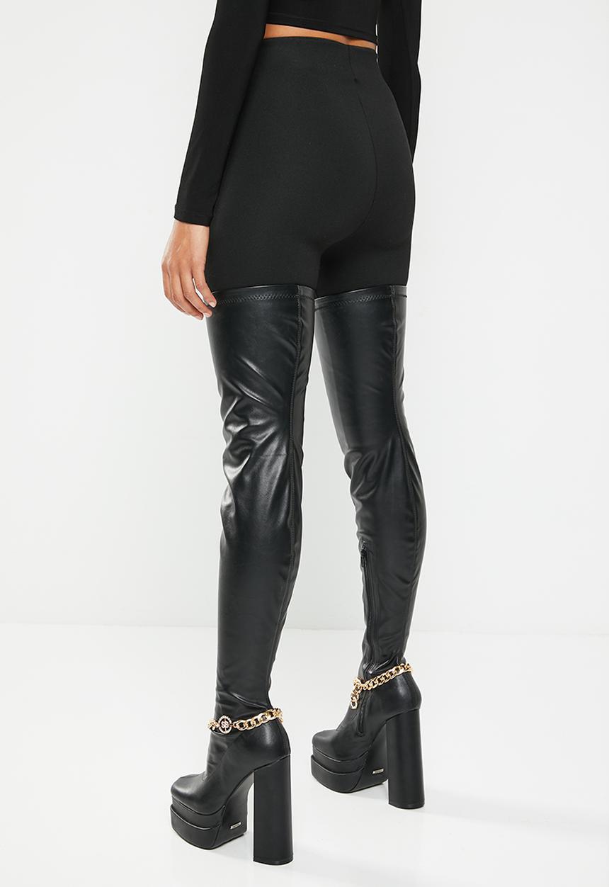 SISSY BOY - Thigh high platform boot - black