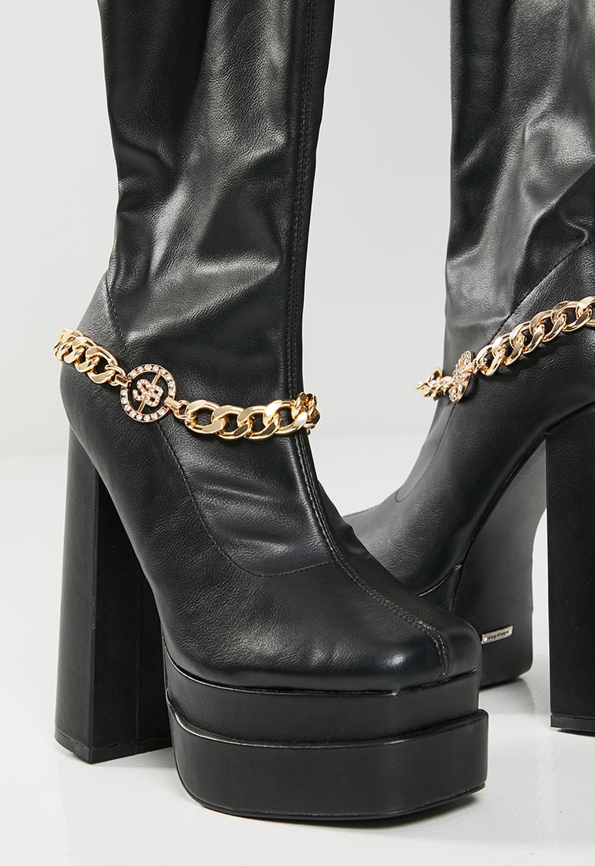 SISSY BOY - Thigh high platform boot - black