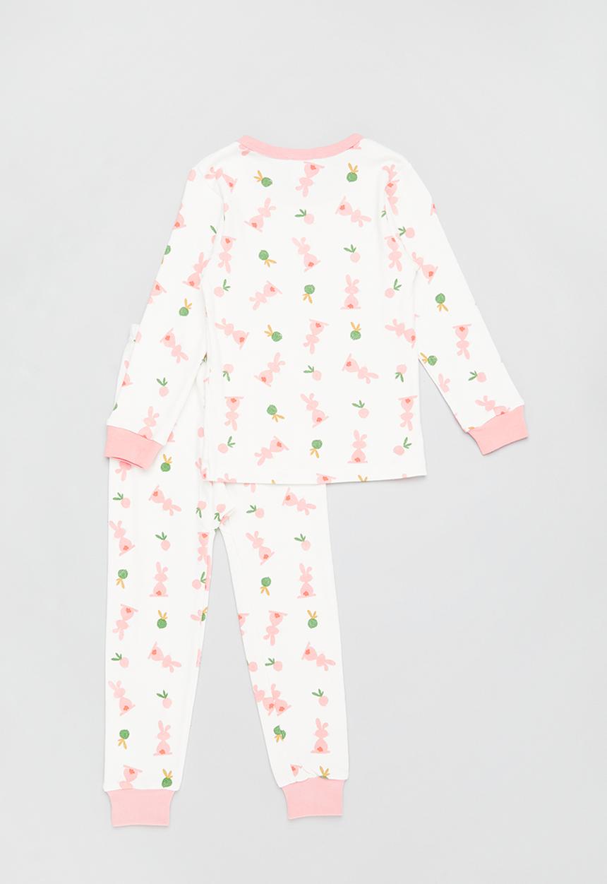 Pop Candy - Girls printed pj set - white/pink