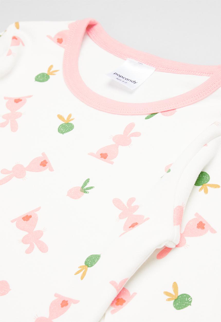 Pop Candy - Girls printed pj set - white/pink