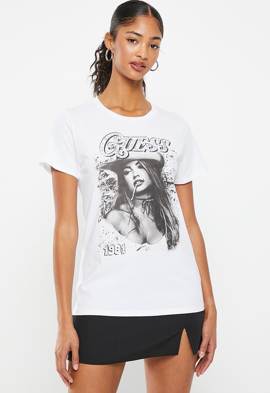 GUESS - Short sleeve jenny easy tee - pure white