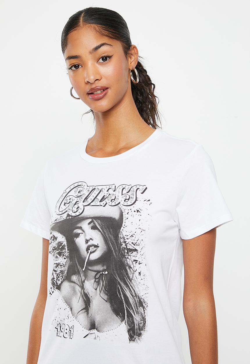 GUESS - Short sleeve jenny easy tee - pure white