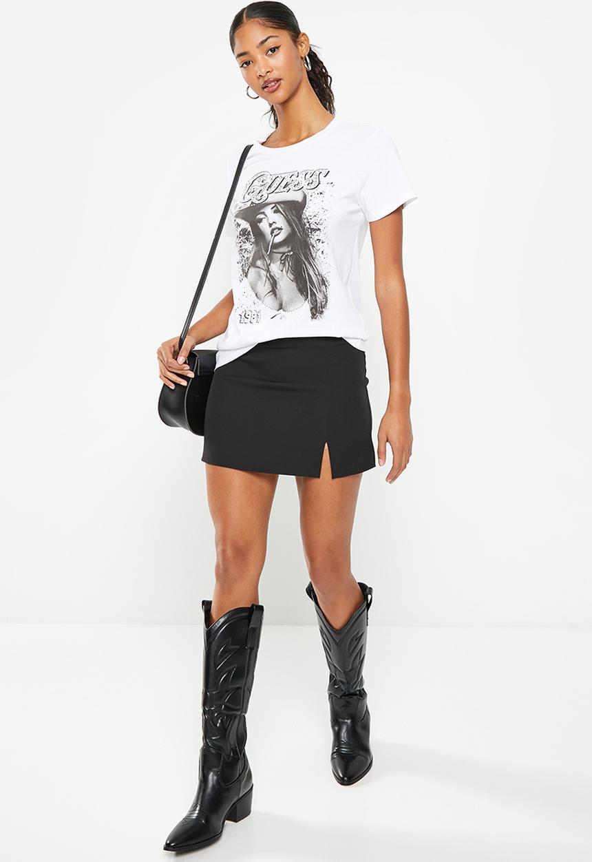 GUESS - Short sleeve jenny easy tee - pure white