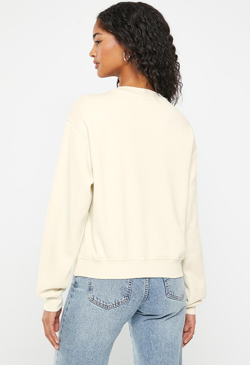 H&M - Printed sweatshirt - cream/lake erie