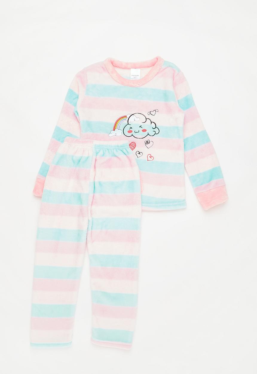 Pop Candy - Girls stripe pj set - pink & blue