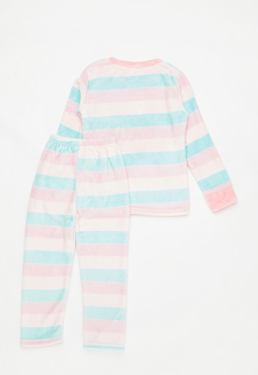 Pop Candy - Girls stripe pj set - pink & blue