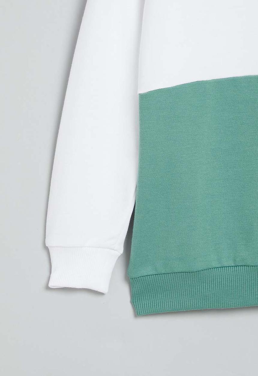 Superbalist - Colour block hoodie - white & sage