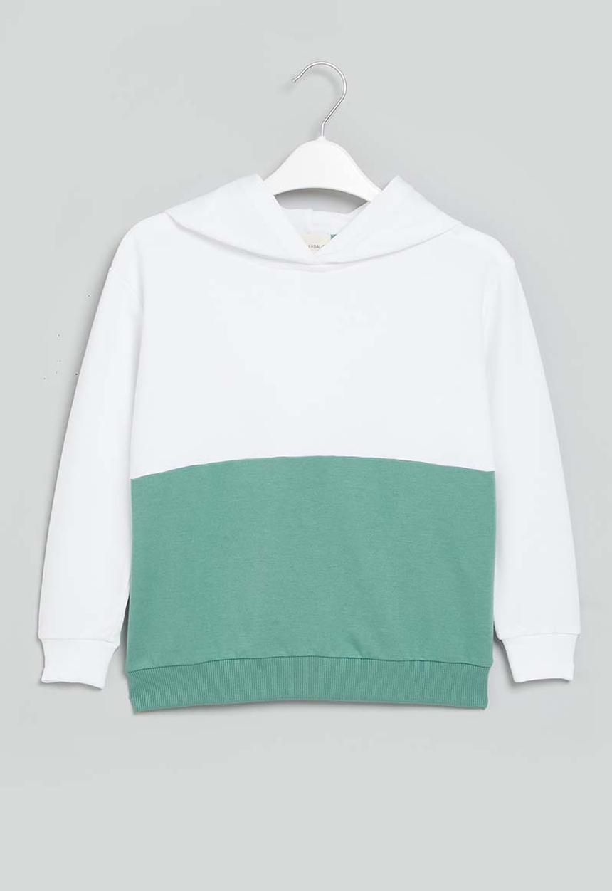 Superbalist - Colour block hoodie - white & sage