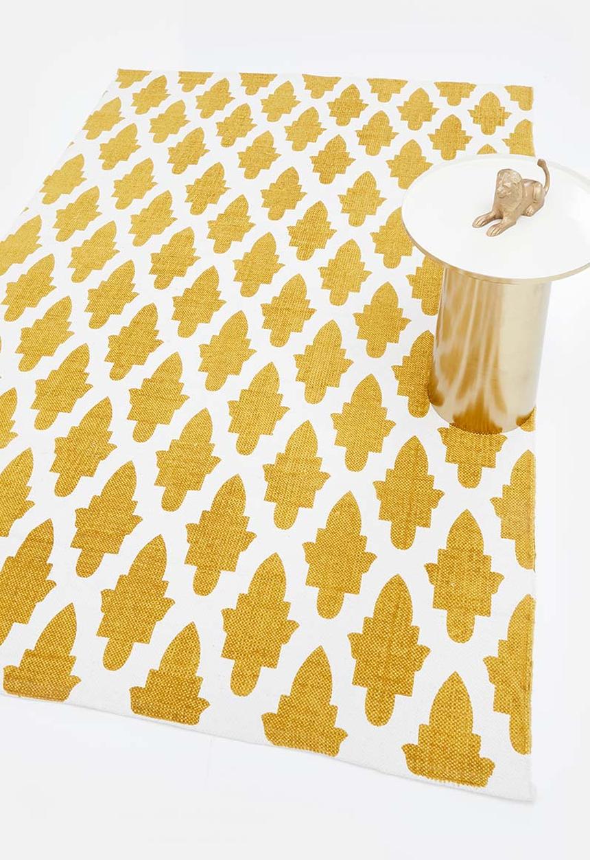 Sixth Floor - Mosaic printed rug - misted yellow