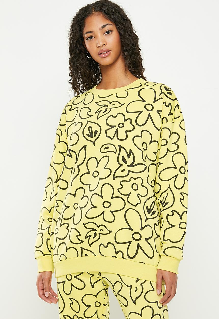 Daisy Street - Printed sweatshirt - yellow & black 