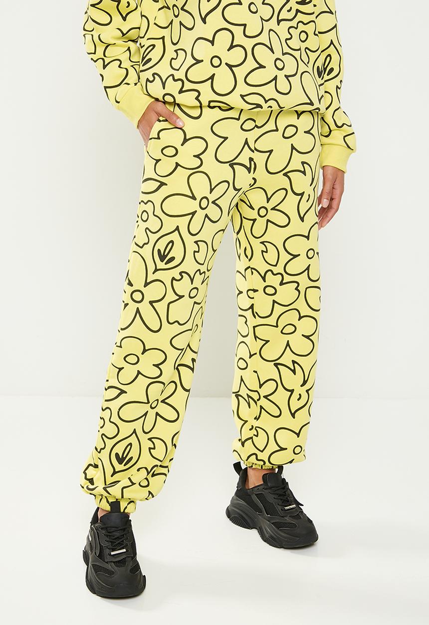 Daisy Street - Printed joggers - yellow & black 