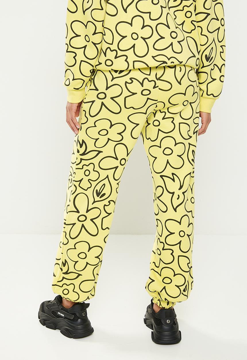 Daisy Street - Printed joggers - yellow & black 
