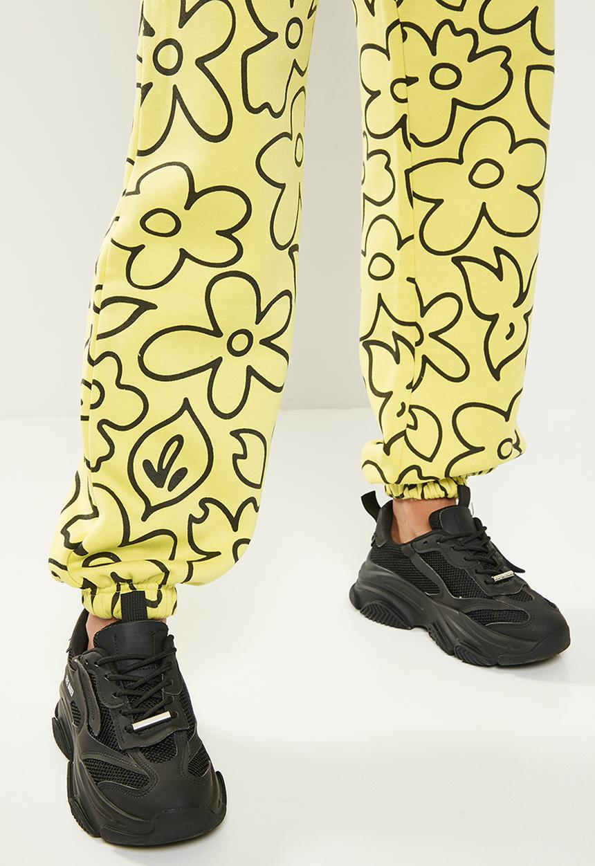 Daisy Street - Printed joggers - yellow & black 