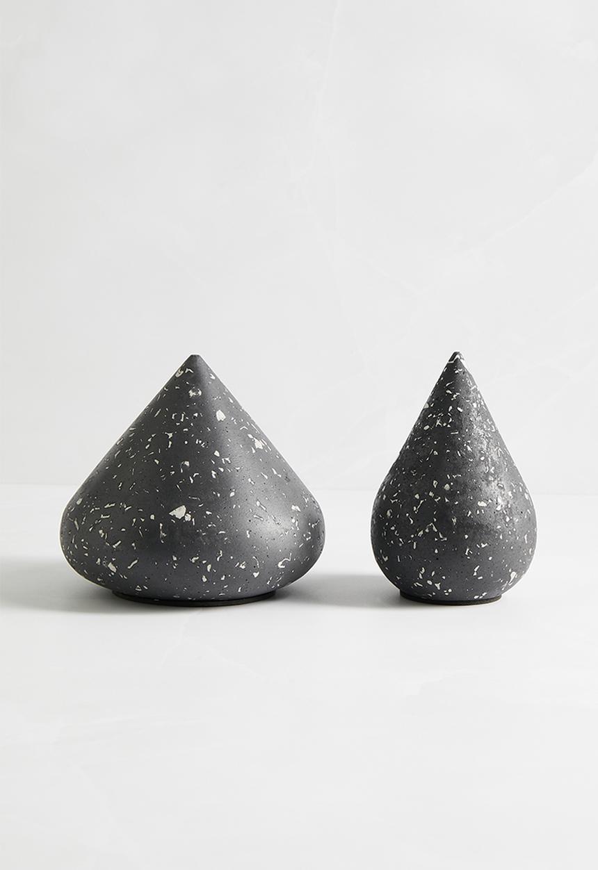 SF Collection - Tear drop bookend set of  2 - black