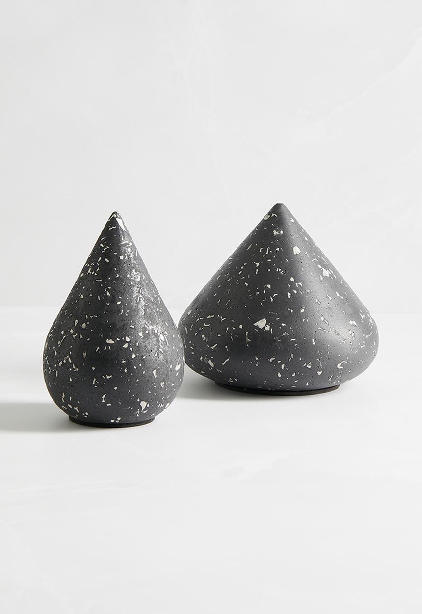 SF Collection - Tear drop bookend set of  2 - black