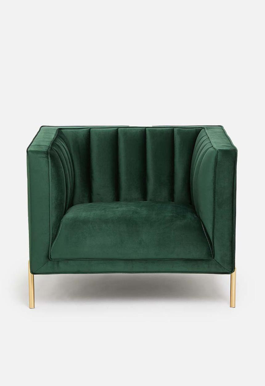 Sixth Floor - Flute armchair - emerald green