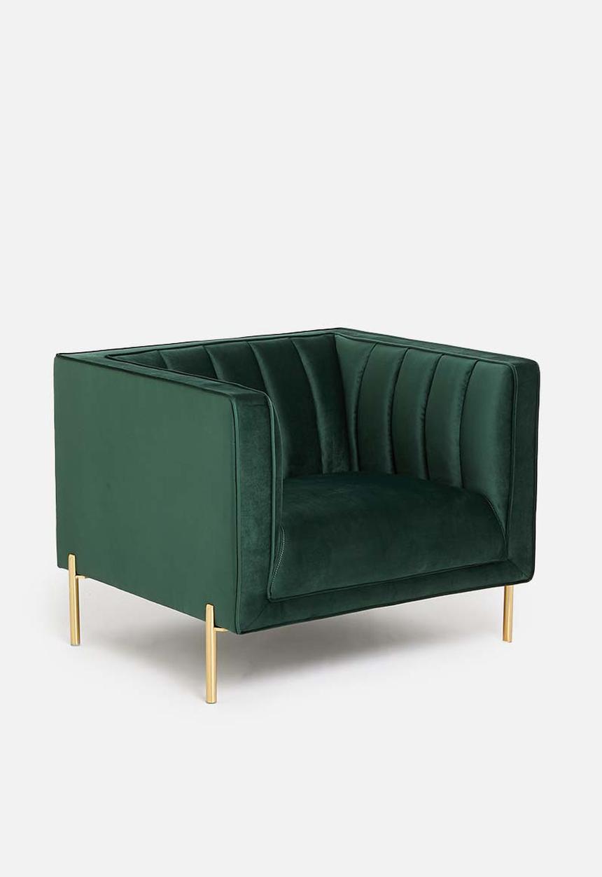 Sixth Floor - Flute armchair - emerald green
