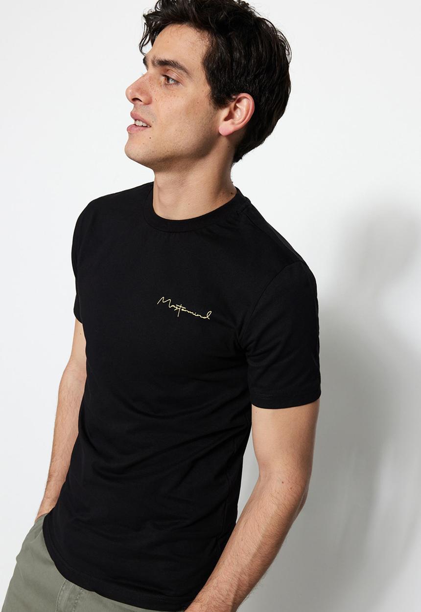 Trendyol - Lance chest embriodered tee - black