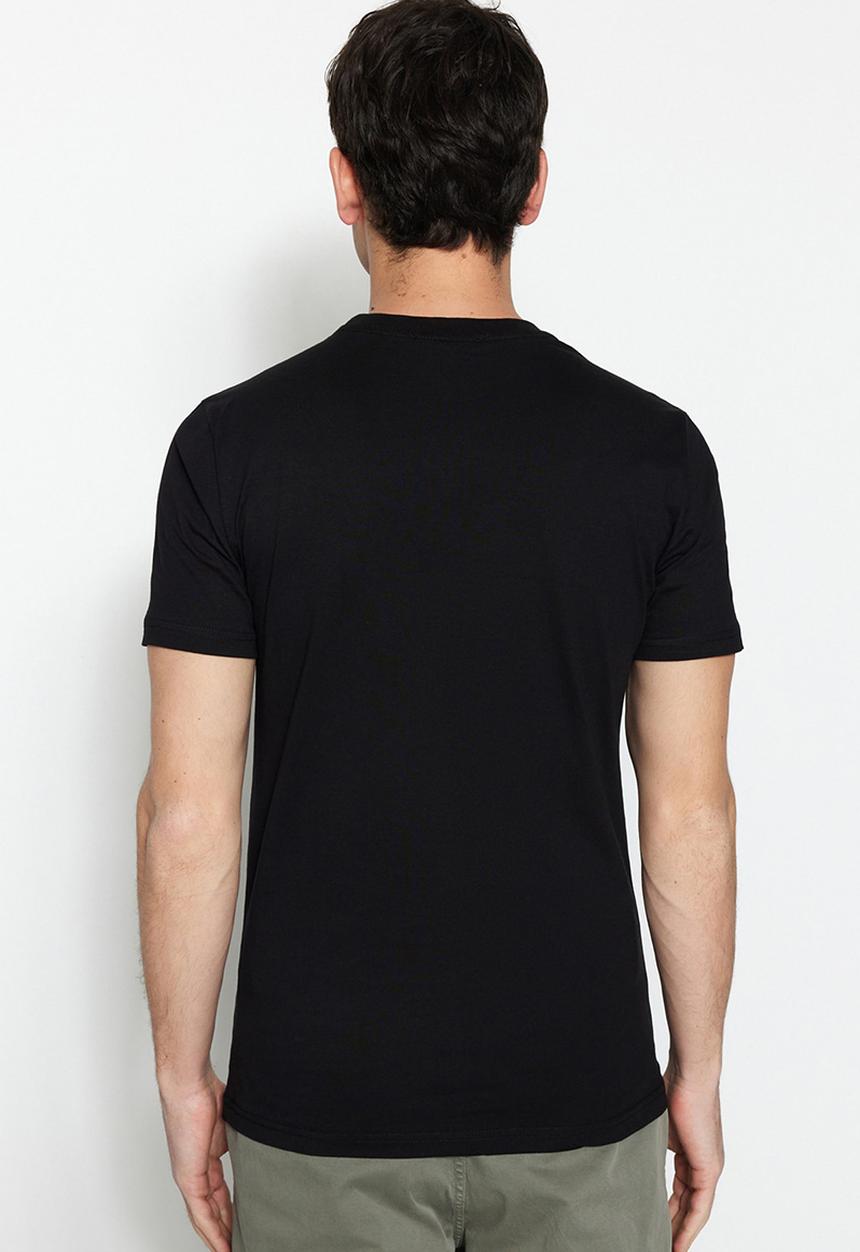 Trendyol - Lance chest embriodered tee - black