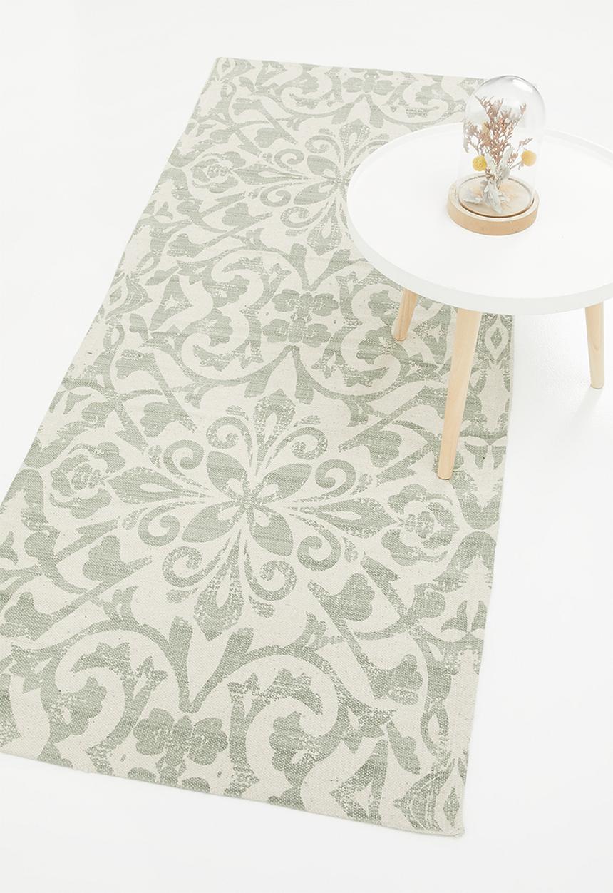 Sixth Floor - Emblem tiled printed runner - green