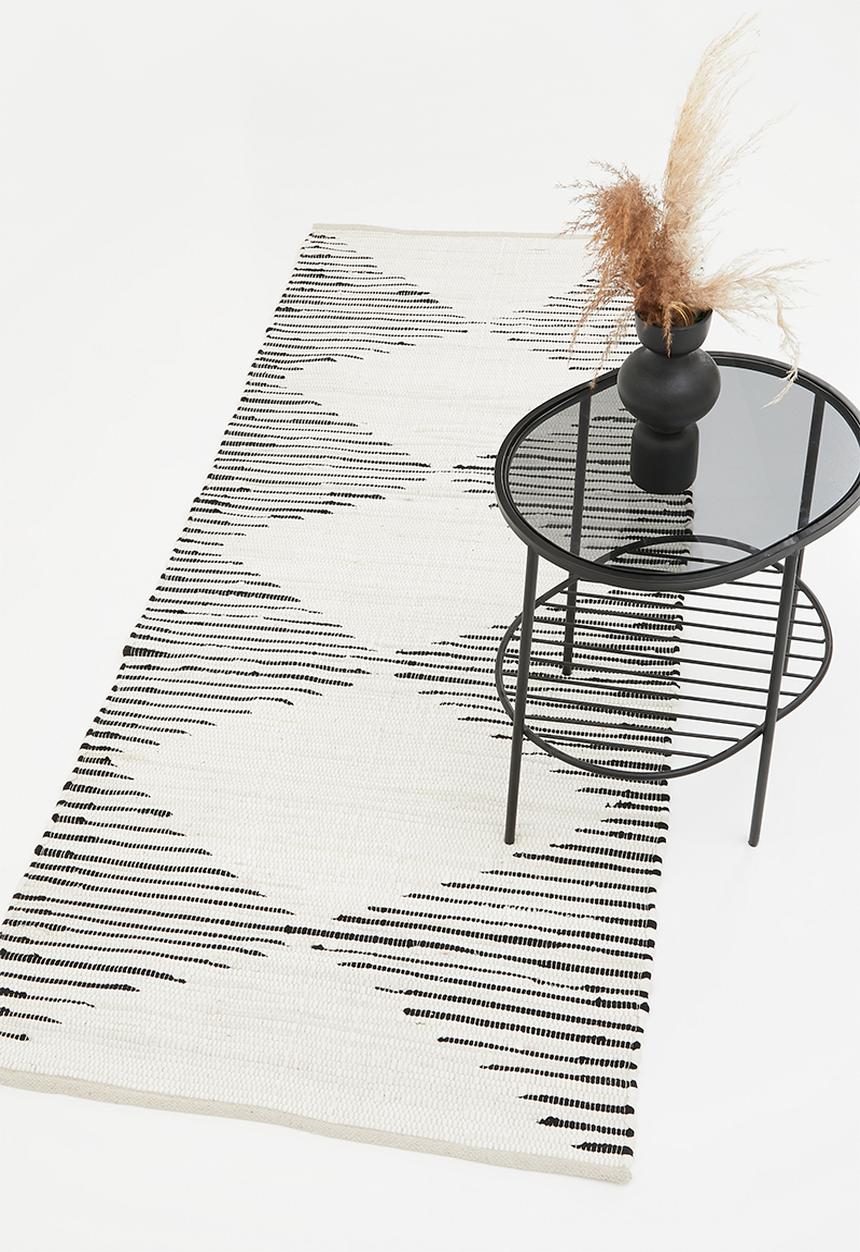 Sixth Floor - Recycled chindi runner - black & white