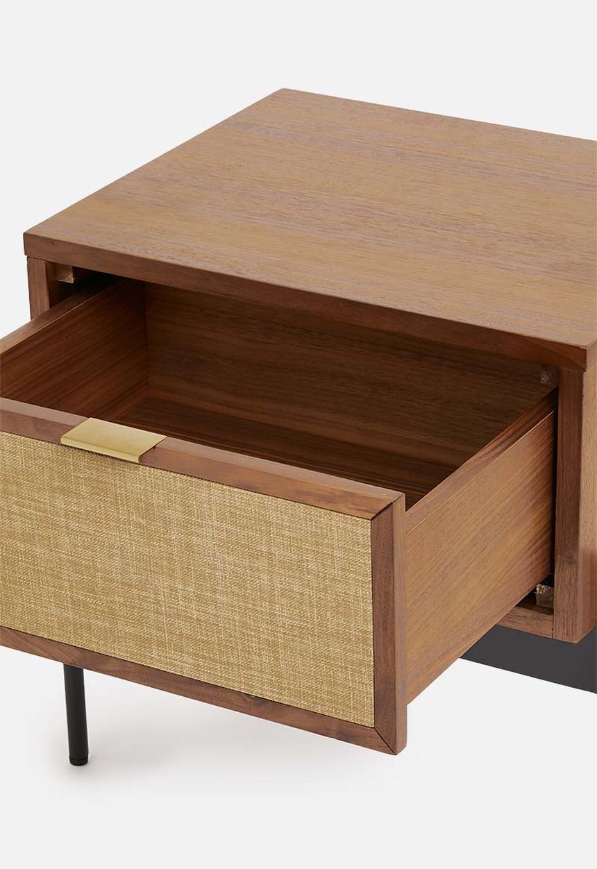 SF Collection - Balmore bedside table - walnut & hessian