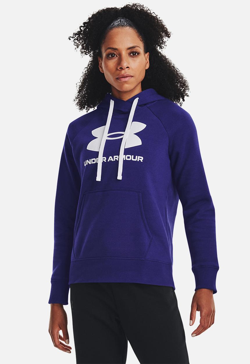 Under Armour - Rival fleece logo hoodie - sonar blue/white