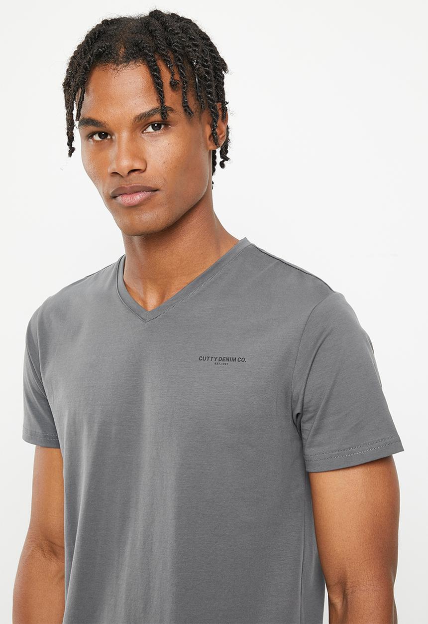 Cutty - Spice basic v-neck t-shirt - charcoal