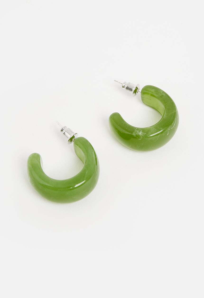 Superbalist - Nova hoop earrings - green