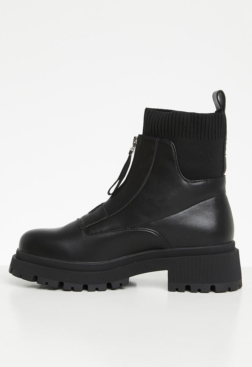SISSY BOY - Walk the talk sock boot - black