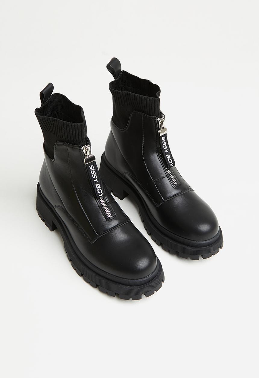 SISSY BOY - Walk the talk sock boot - black