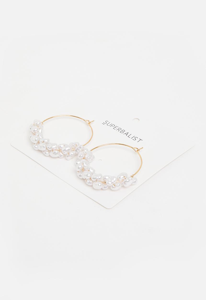 Superbalist - Julia hoop earrings - cream