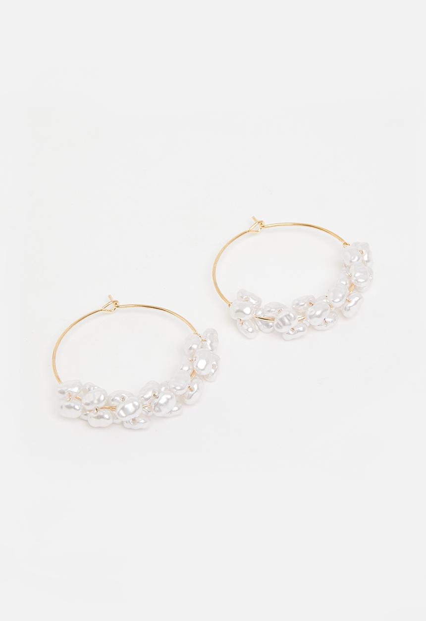 Superbalist - Julia hoop earrings - cream