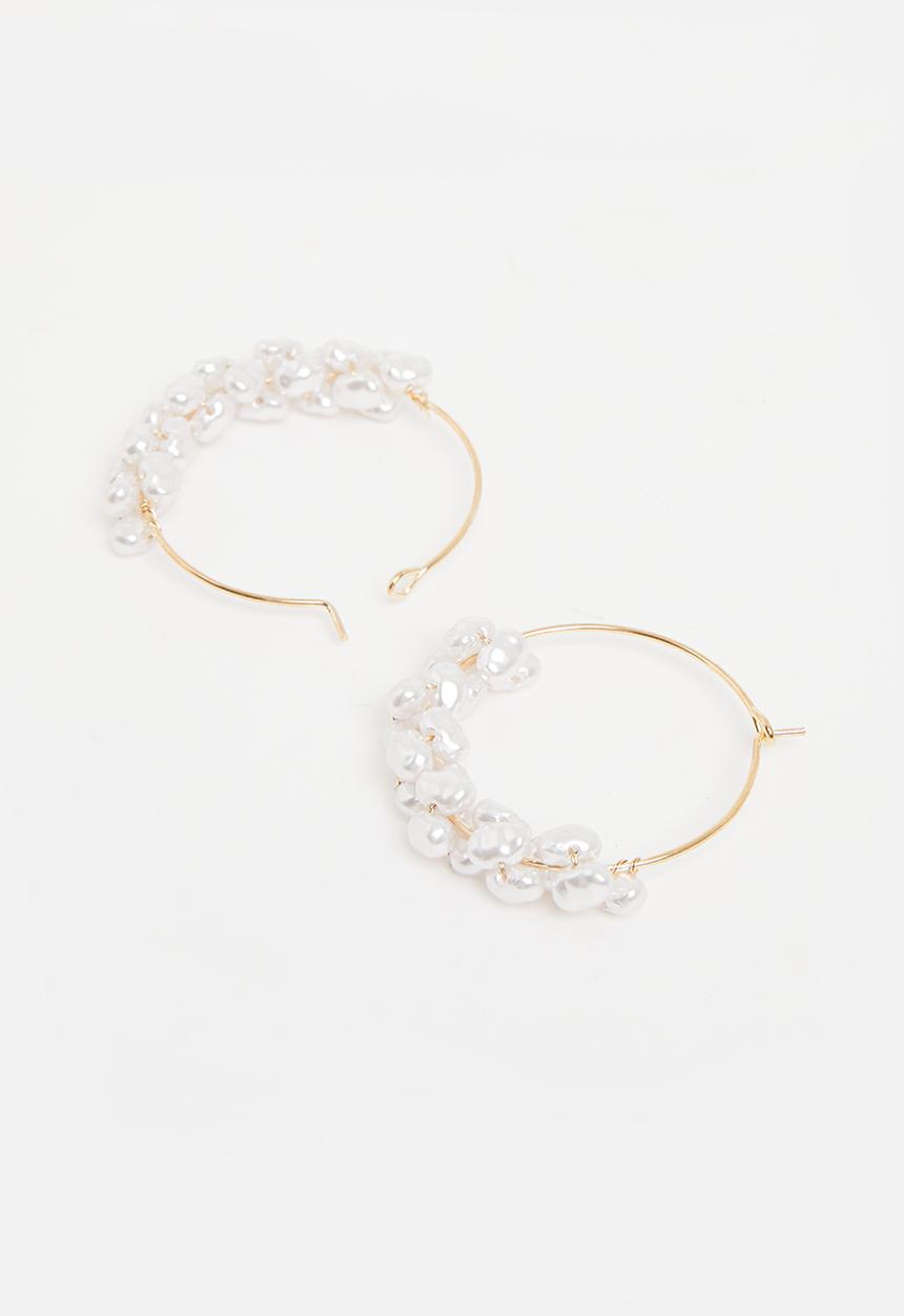 Superbalist - Julia hoop earrings - cream