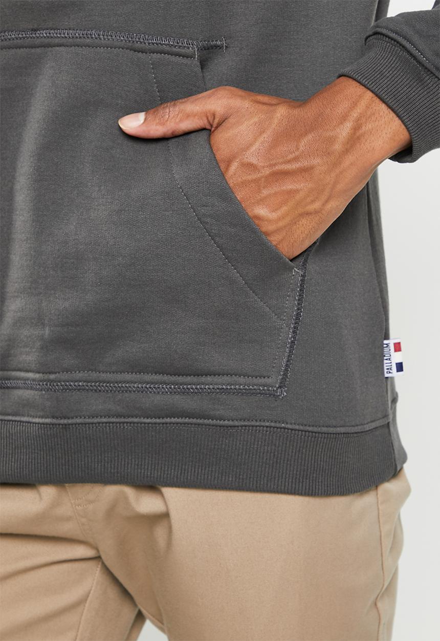 Palladium - Wax embossed crew fleece - charcoal