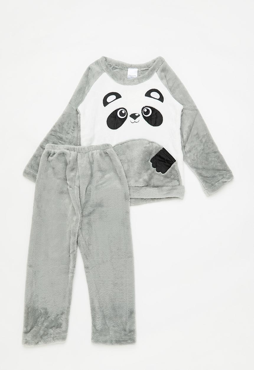 Pop Candy - Boys panda pj set - grey and white